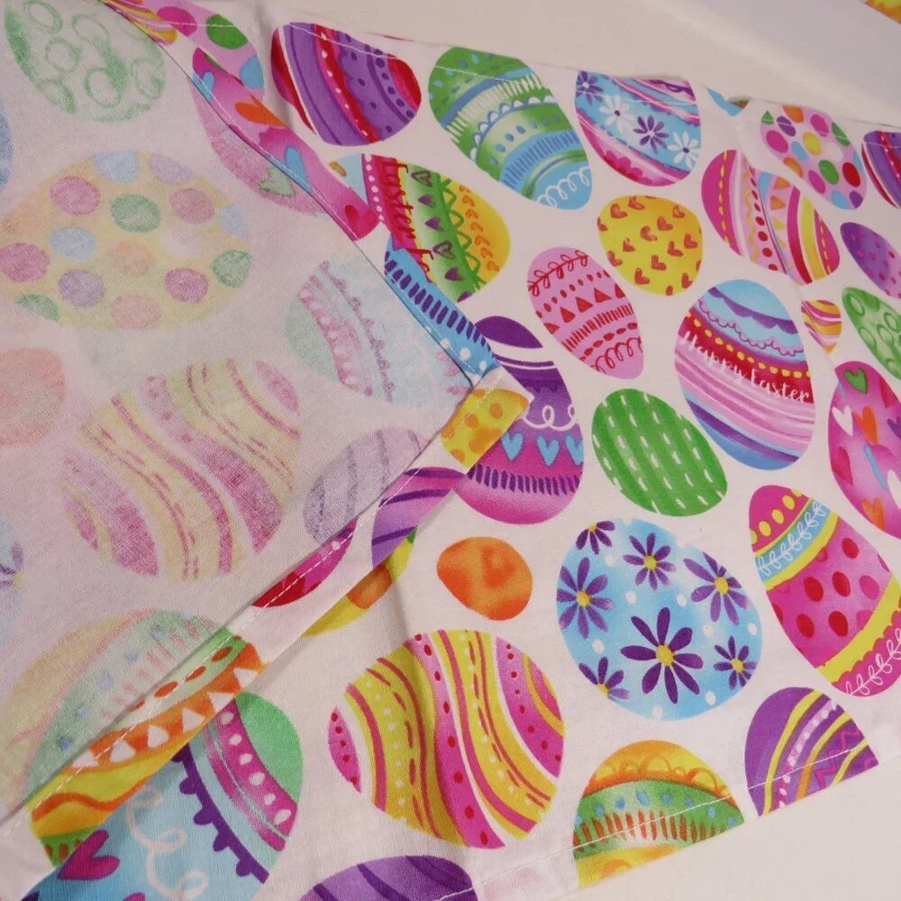Colorful Easter Egg Table Runner, Sm Tablecloth, Hot Pad & Wire Garland